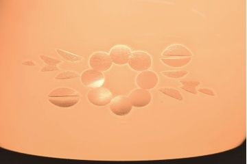 昭和レトロ　コロンと丸いフォルムが愛らしい切子のペンダントライト(天井照明、吊り下げ照明)です。