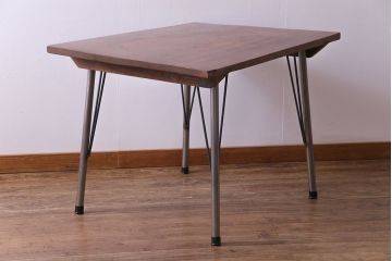 ジャンク品　古い麺打ち台をリメイクした鉄脚付き作業台(鉄脚テーブル)