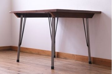 ジャンク品　古い麺打ち台をリメイクした鉄脚付き作業台(鉄脚テーブル)
