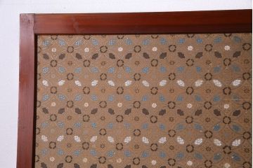 昭和期　襖が目を引く上質な組子帯戸(ガラス帯戸、引き戸、間仕切り、襖、建具)4枚セット