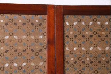 昭和期　襖が目を引く上質な組子帯戸(ガラス帯戸、引き戸、間仕切り、襖、建具)4枚セット