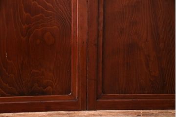 昭和期　襖が目を引く上質な組子帯戸(ガラス帯戸、引き戸、間仕切り、襖、建具)4枚セット