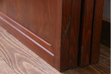 昭和期　襖が目を引く上質な組子帯戸(ガラス帯戸、引き戸、間仕切り、襖、建具)4枚セット