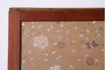 昭和期　襖が目を引く上質な組子帯戸(ガラス帯戸、引き戸、間仕切り、襖、建具)4枚セット