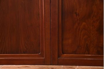 昭和期　襖が目を引く上質な組子帯戸(ガラス帯戸、引き戸、間仕切り、襖、建具)4枚セット