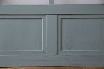 アンティーク建具　昭和初期　色ガラス・当時物ダイヤガラス入り!　シャビーな雰囲気が可愛いらしいペイントガラス戸2枚セット(1)