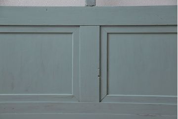 アンティーク建具　昭和初期　色ガラス・当時物ダイヤガラス入り!　シャビーな雰囲気が可愛いらしいペイントガラス戸2枚セット(2)