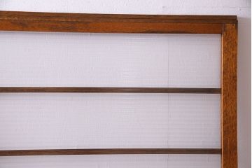 昭和レトロ　明るい木味のモールガラス入りガラス戸2枚セット(引き戸)