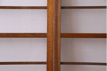 昭和レトロ　明るい木味のモールガラス入りガラス戸2枚セット(引き戸)