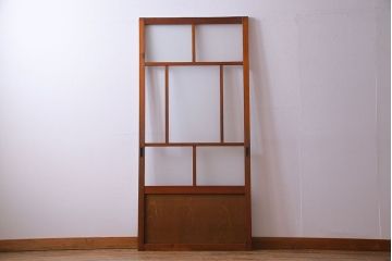 銀モールガラスが入った昭和レトロなガラス戸(引き戸、建具)