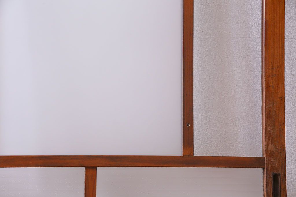 銀モールガラスが入った昭和レトロなガラス戸(引き戸、建具)