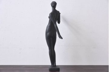 アンティーク雑貨　昭和期　藤井浩祐作　共箱付き　青銅女身像「平和」(ブロンズ像)