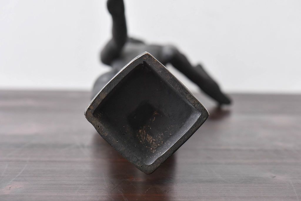 アンティーク雑貨　昭和期　藤井浩祐作　共箱付き　青銅女身像「平和」(ブロンズ像)