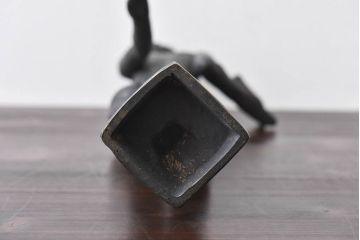 アンティーク雑貨　昭和期　藤井浩祐作　共箱付き　青銅女身像「平和」(ブロンズ像)