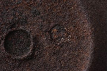 アンティーク雑貨　古民具　年季がかった貝尽くし鉄瓶(鉄ビン、茶道具)