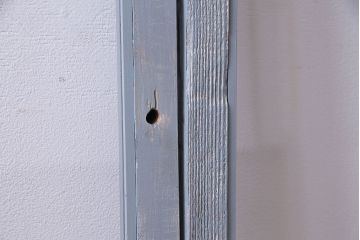 昭和レトロ　色ガラスがアクセントのペイントガラス戸(窓)2枚セット(2)
