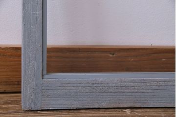 昭和レトロ　色ガラスがアクセントのペイントガラス戸(窓)2枚セット(2)