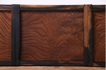 高級品!　ケヤキ玉杢・黒柿　総無垢材　贅沢な作りの板戸(引き戸、引違戸)4枚セット