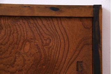 高級品!　ケヤキ玉杢・黒柿　総無垢材　贅沢な作りの板戸(引き戸、引違戸)4枚セット