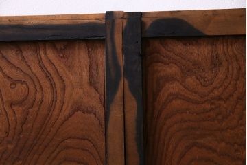 高級品!　ケヤキ玉杢・黒柿　総無垢材　贅沢な作りの板戸(引き戸、引違戸)4枚セット