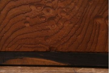 高級品!　ケヤキ玉杢・黒柿　総無垢材　贅沢な作りの板戸(引き戸、引違戸)4枚セット