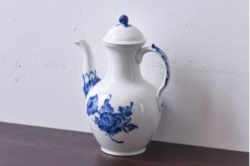 アンティーク雑貨　中古　ROYAL COPENHAGEN(ロイヤルコペンハーゲン)　ブルーフラワー　プレイン　コーヒーポット(ピッチャー、洋食器)(2)