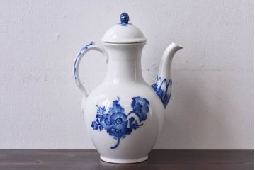 アンティーク雑貨　中古　ROYAL COPENHAGEN(ロイヤルコペンハーゲン)　ブルーフラワー　プレイン　コーヒーポット(ピッチャー、洋食器)(2)