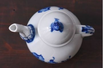 アンティーク雑貨　中古　ROYAL COPENHAGEN(ロイヤルコペンハーゲン)　ブルーフラワー　プレイン　コーヒーポット(ピッチャー、洋食器)(2)