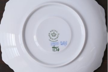 アンティーク雑貨　中古　ROYAL COPENHAGEN(ロイヤルコペンハーゲン)　ブルーフルーテッド　フルレース　カップ&ソーサー(ティーカップ、洋食器)2客セット(定価約8万6千円)(1)