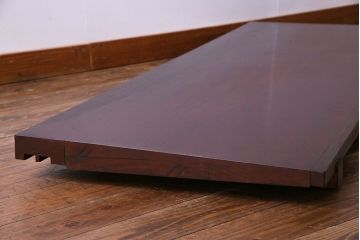 アンティーク雑貨　和製アンティーク　ケヤキ古材　力強い杢目が美しい一枚板の飾り台(陳列台、花台、材料)
