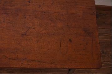 リメイク　ラワン材使用の昭和レトロな鉄脚テーブル(机、在宅ワーク、在宅用デスク、作業台)