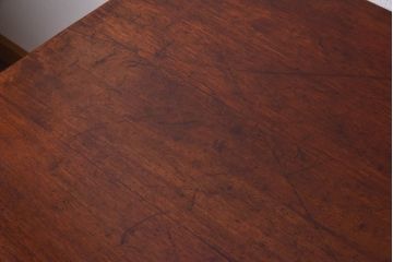 リメイク　ラワン材使用の昭和レトロな鉄脚テーブル(机、在宅ワーク、在宅用デスク、作業台)