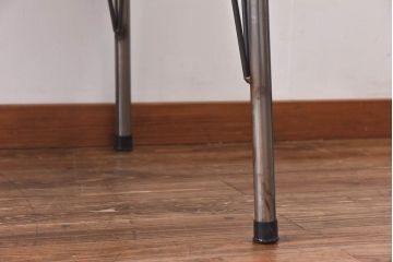 リメイク　ラワン材使用の昭和レトロな鉄脚テーブル(机、在宅ワーク、在宅用デスク、作業台)