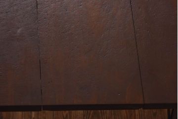 昭和中期　古材をリメイクした味わいのあるアイアンテーブル(作業台、カフェテーブル)