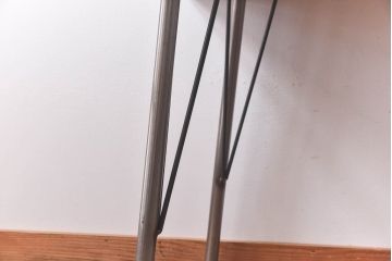 昭和中期　古材をリメイクした味わいのあるアイアンテーブル(作業台、カフェテーブル)
