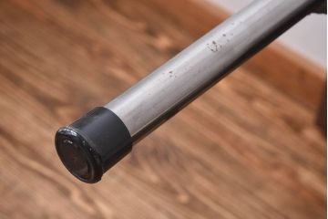 昭和中期　古材をリメイクした味わいのあるアイアンテーブル(作業台、カフェテーブル)