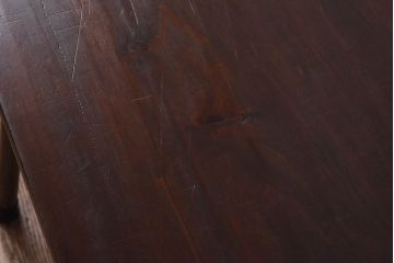 昭和初期　ヒノキ材の落ち着いた木味が魅力のリメイク鉄脚テーブル(作業台、カフェテーブル)