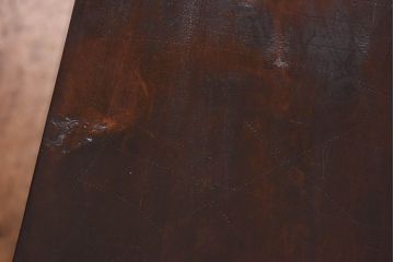 昭和初期　ヒノキ材の落ち着いた木味が魅力のリメイク鉄脚テーブル(作業台、カフェテーブル)