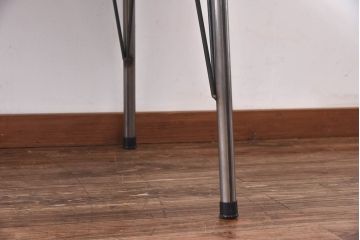 昭和初期　ヒノキ材の落ち着いた木味が魅力のリメイク鉄脚テーブル(作業台、カフェテーブル)