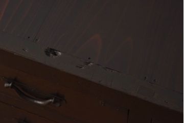 アンティーク家具　和製アンティーク　ヒノキ材　6尺　古い引手が味わい深いタンス(水屋箪笥、引き出し、チェスト)