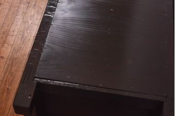 アンティーク家具　和製アンティーク　ヒノキ材　6尺　古い引手が味わい深いタンス(水屋箪笥、引き出し、チェスト)