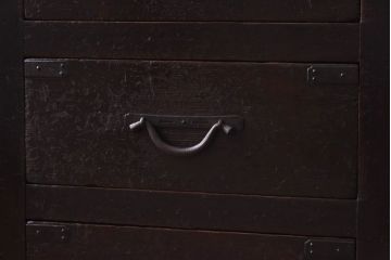 アンティーク家具　和製アンティーク　ヒノキ材　6尺　古い引手が味わい深いタンス(水屋箪笥、引き出し、チェスト)