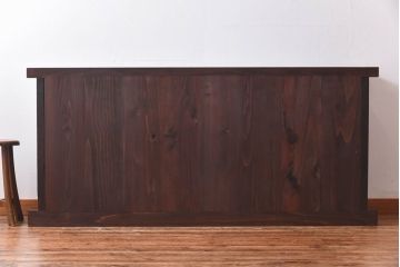 アンティーク家具　和製アンティーク　ヒノキ材　6尺　古い引手が味わい深いタンス(水屋箪笥、引き出し、チェスト)