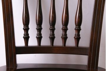 中古　松本民芸家具　#1　アンティーク調にも馴染む安川式スピンドルチェア(ダイニングチェア)(1)
