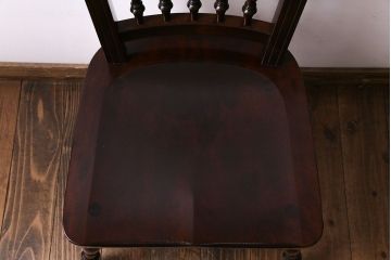 中古　松本民芸家具　#1　アンティーク調にも馴染む安川式スピンドルチェア(ダイニングチェア)(1)