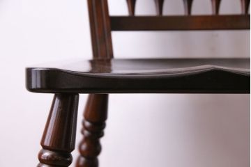 中古　松本民芸家具　#1　アンティーク調にも馴染む安川式スピンドルチェア(ダイニングチェア)(1)