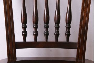 中古　松本民芸家具　#1　アンティーク調にも馴染む安川式スピンドルチェア(ダイニングチェア)(2)