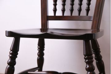 中古　松本民芸家具　#1　アンティーク調にも馴染む安川式スピンドルチェア(ダイニングチェア)(2)