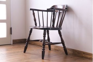 中古　松本民芸家具　91型　落ち着いた雰囲気漂うキャプテンチェア(アームチェア)(1)