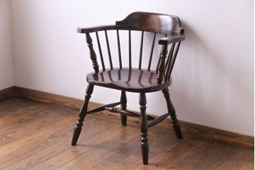 中古　松本民芸家具　91型　落ち着いた雰囲気漂うキャプテンチェア(アーム  チェア)(2)